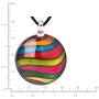 SUVANI Hand Blown Glass Multi-Colored Rainbow Wave Pendant Necklace or Dangle Earrings