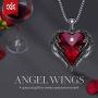 CDE Angel Wing Love Heart Necklaces for Women Silver Tone/Gold Tone Pendant Valentines Day Jewelry Gifts for Women Mom/Wife/Sister