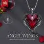 CDE Angel Wing Love Heart Necklaces for Women Silver Tone/Gold Tone Pendant Valentines Day Jewelry Gifts for Women Mom/Wife/Sister