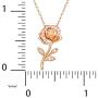 Disney Beauty and the Beast Pink Gold Over Sterling Silver Enchanted Rose Cubic Zirconia Necklace 18''