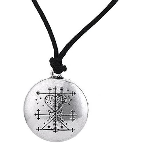 fishhook Wicca Maman Brigitte Voodoo Loa Veve Love Pendant Necklace Jewelry for Man and Women