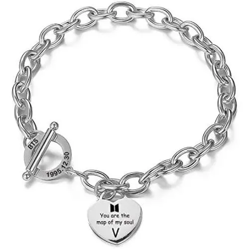 Bangtan Boys Bracelet Love Yourself Map of My Soul Bracelet Army Jewelry for Bangtan Boys Fans Girls Bangtan Boys Bracelet Love Yourself Map of My Soul Bracelet Army Jewelry for Bangtan Boys Fans Girls