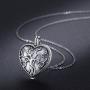 S925 Sterling Silver Heart Urn Ashes Necklace,Tree of Life Cremation Jewelry for Ashes, Keepsake, Memorial Urn Locket Pendant Necklace for Human or Pets