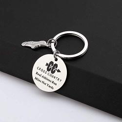 AKTAP Marathon Runners Gifts Cross Country Jewelry Real Athletes Run Miles Not Yards Running Key Chain Fitness Exercise Gift Idea for Friends Coaches