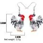 NEWEI Acrylic Floral Cute Rooster Chicken Earrings Dangle Drop Fashion Farm Animal Jewelry for Girls Women Ladies Gift