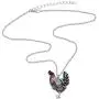 WEVENI Enamel Alloy Rhinestone Chicken Hen Necklace Pendant Chain Jewelry Novelty Gifts for Women Girls Ladies WEVENI Enamel Alloy Rhinestone Chicken Hen Necklace Pendant Chain Jewelry Novelty Gifts for Women Girls Ladies
