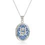 Italian Sterling Silver Lotus Flower Locket Necklace, 18''