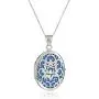 Italian Sterling Silver Lotus Flower Locket Necklace, 18'' Italian Sterling Silver Lotus Flower Locket Necklace, 18''