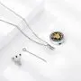 Sunflower Urn Locket Necklace S925 Sterling Silver Cremation Jewelry for ashes - Always With You Memorial Keepsake Sunflower Jewelry Gifts for Family Members Pets