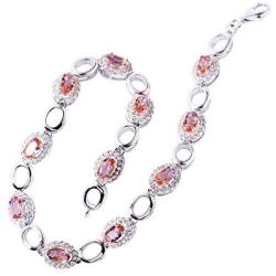 ATTA GEMS Women 925 Sterling Silver Bracelets Luxury Oval Cut 3mmx5mm Gemstone Jewelry Hand Chain for Party Birthday Gifts