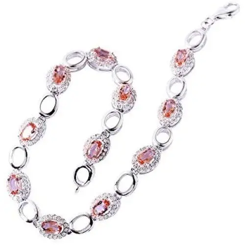 ATTA GEMS Women 925 Sterling Silver Bracelets Luxury Oval Cut 3mmx5mm Gemstone Jewelry Hand Chain for Party Birthday Gifts