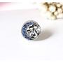 Cute Cat Bead Charms fit Pandora Charms Bracelet Blue Crystal Charm fit Snake Chain Bracelets