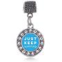 Inspired Silver - Silver Circle Charm for Bracelet with Cubic Zirconia Jewelry