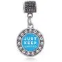 Inspired Silver - Silver Circle Charm for Bracelet with Cubic Zirconia Jewelry