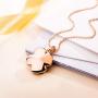 AllenCOCO 18K Gold Plated Enamel Rose Flower Pendant Necklace for Women