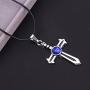 Davitu Pendant Necklaces - Cartoon Jewelry Fashion Blue Anime Crystal Cross Fairy Tail Figure Toys Gray Fullbuster Cosplay Jewelry for Men Women Wholesale