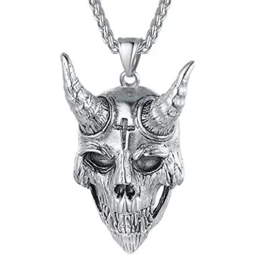 FaithHeart Leviathan Satanic Brimstone Cross Necklace, Gold Plated Satan Church Jewelry, Alchemical Symbol for Brimstone Pendant with Chain, Satan Goat Necklaces FaithHeart Leviathan Satanic Brimstone Cross Necklace, Gold Plated Satan Church Jewelry, Alchemical Symbol for Brimstone Pendant with Chain, Satan Goat Necklaces