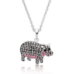 BLING BIJOUX Cute Hippo Crystal Pendant Necklace for Women & Girls, Never Rust 925 Sterling Silver with Free Breathtaking Gift Box for a Special Moment of Love