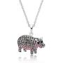 BLING BIJOUX Cute Hippo Crystal Pendant Necklace for Women & Girls, Never Rust 925 Sterling Silver with Free Breathtaking Gift Box for a Special Moment of Love