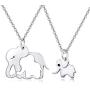 925 Sterling Silver Mother Daughter Elephant Matching Necklace for 2 Set, Sister Elephant Jewelry Mother Day Gift for Women Mother Daughter Sister with Gift Box