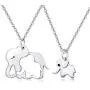 925 Sterling Silver Mother Daughter Elephant Matching Necklace for 2 Set, Sister Elephant Jewelry Mother Day Gift for Women Mother Daughter Sister with Gift Box