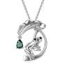 PEIMKO Frog Necklace Sterling Silver Cute Animal Frog Lotus Leaf Necklace Birthday Gift for Sister Daughter Women Girl