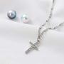 Gemily Vintage Layered Cross Necklace Choker Silver Pendant Neck Chain Dainty Rhinestone Necklaces Y Shape Neck Jewelry for Women and Girls