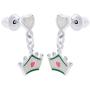 AFFY Jewelry Multi Enamel Crown Drop Earrings In 925 Sterling Silver