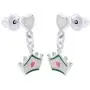AFFY Jewelry Multi Enamel Crown Drop Earrings In 925 Sterling Silver AFFY Jewelry Multi Enamel Crown Drop Earrings In 925 Sterling Silver