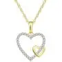 SOLIDGOLD - 14K Yellow Gold Crystal Clear CZ Double Heart Pendant and an Adjustable Necklace Chain SOLIDGOLD - 14K Yellow Gold Crystal Clear CZ Double Heart Pendant and an Adjustable Necklace Chain