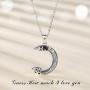 Eusense Panda Necklace Sterling Silver I Love You to the Moon and Back Necklaces Jewelry Cute Pandas Pendant with Cubic Zirconia for Women Girls
