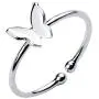 Sterling Silver Dainty Butterfly Ring Minimalist Adjustable Open Tail Sizable Finger Stacking Band Gift for Women Girls Sterling Silver Dainty Butterfly Ring Minimalist Adjustable Open Tail Sizable Finger Stacking Band Gift for Women Girls