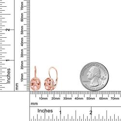 Gem Stone King 4.00 Ct Oval Peach Nano Morganite 18K Rose Gold Plated Silver Earrings