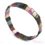 DUOVEKT Natural Rainbow Tourmaline Bangle Bracelet for Women Man Brazil Round Beads Crystal Gemstone Stretch Jewelry AAAAA 10x8mm