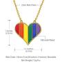 beautlace Customized LGBT Necklaces 18K Gold Plated Rainbow Love Heart Triangle Pendant Gay Lesbian Pride Jewelry for Men and Women
