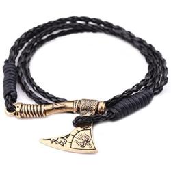 TEAMER Norse Viking Runes Axe Bracelets Perun Irish Knot Raven Animal Hatchet Amulet Talisman Jewelry