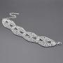 DUOC Bridal Crystal Teardrop Necklace Earrings Bracelet Jewelry Set Wedding Prom