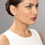 Peora Sterling Silver Earrings for Women, Designer Double Halo Cushion Cut in Created and Simulated Gemstones