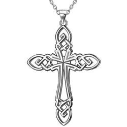 Besilver Celtic Triskele Lion of Judah Magen David Star Pendant Necklace for Men Woment Sterling Silver Celtic Cross Jeuse Faith Religious Amulet Jewelry