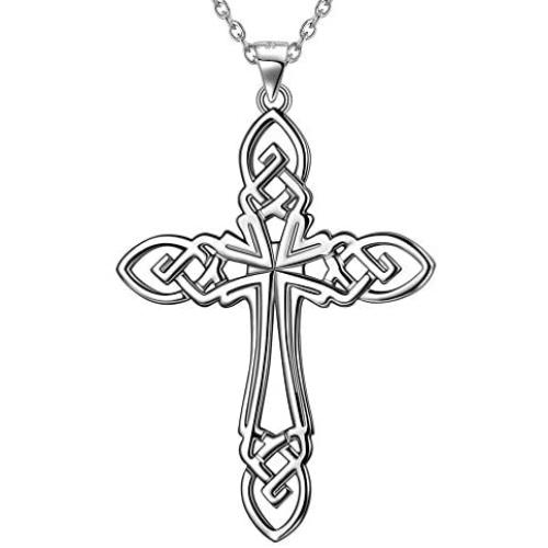Besilver Celtic Triskele Lion of Judah Magen David Star Pendant Necklace for Men Woment Sterling Silver Celtic Cross Jeuse Faith Religious Amulet Jewelry