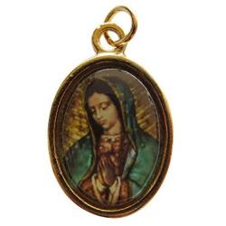 Virgen De Guadalupe Face Medal Gold-tone Our Lady of Guadalupe Handmade Catholic Medal Religious Gift