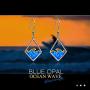 YAFEINI Wave Earrings Sterling Silver Ocean Wave Earrings Created Opal Dangle Drop Earring Ocean Jewelry Beach Gifts for Women