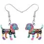 DOWAY Enamel Alloy Lovely Beagles Earrings for Women Girl Kids Dangle Drop Fashion Cute Pet Dog Jewelry Charm Gift
