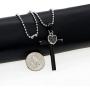 Uloveido Stainless Steel Plain Cross Pendant Necklace with Mustard Seeds Heart Pendant for Men and Women Y633