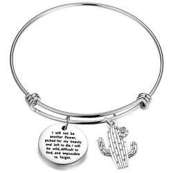 AKTAP Saguaro Cactus Bracelet for Women I Will Not Be Another Flower Picked for My Beauty and Left to Die Cacti Charms Bracelet