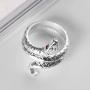 Eriokk Snake Rings, Punk Vintage Animal Opening Adjustable Knuckle Snake Rings For Teen Girls Women Men Cool 925 Sterling Silver Jewelry Rings