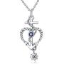 Sterling Silver Anchor Pendant Sailor Necklace Navy Nautical Pirate Jewelry Faith Hope Love Heart Gift for Women