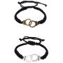 2 Pcs Handcuff Couple Bracelets Handmade Infinity Forever Strentch Friend Bracelet Adjustable Bestfriend Lovers Matching Wish Rope Bracelet Valentines Day Jewelry Set Gifts for Women Girls