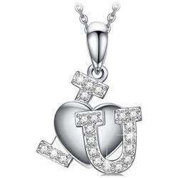 J.NINA ✦I Love You✦ Jewelry Gifts for Women Jewelry Necklace With Crystals Fashion Heart Pendant Necklace Gift for Women With a Luxury Packaging