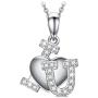 J.NINA ✦I Love You✦ Jewelry Gifts for Women Jewelry Necklace With Crystals Fashion Heart Pendant Necklace Gift for Women With a Luxury Packaging